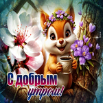 Picture искристая гиф-открытка, с весенним утром вас
