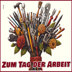 Postcard maifeiertag/der erste mai/tag der arbeit