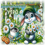 Postcard очаровывающая гиф-открытка, желает доброго ромашкового утра