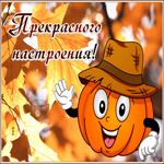 Открытка осенняя открытка прекрасного настроения с тыквой