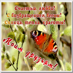 Открытка открытка для друзей с весной