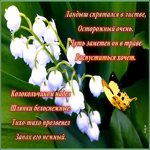 Открытка открытка с ландышами со стихами