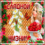 Картинка открытка с пожеланием сладкой жизни