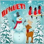 Картинка открытка зимний приветик