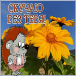 Postcard славная открытка скучаю без тебя с ежиком