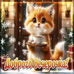 Postcard снежная ласковая гифка доброго вечерочка