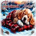 Postcard снежная волшебная гифка спокойной ночи