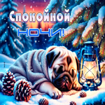 Postcard волшебная зимняя гиф-открытка спокойной ночи