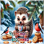 Postcard зимняя волшебная гиф-открытка чудесного вторника