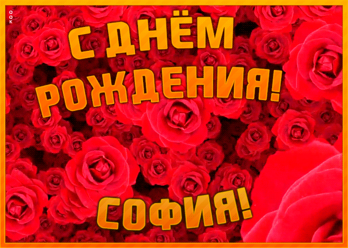 Открытка анимационная открытка с днем рождения софия