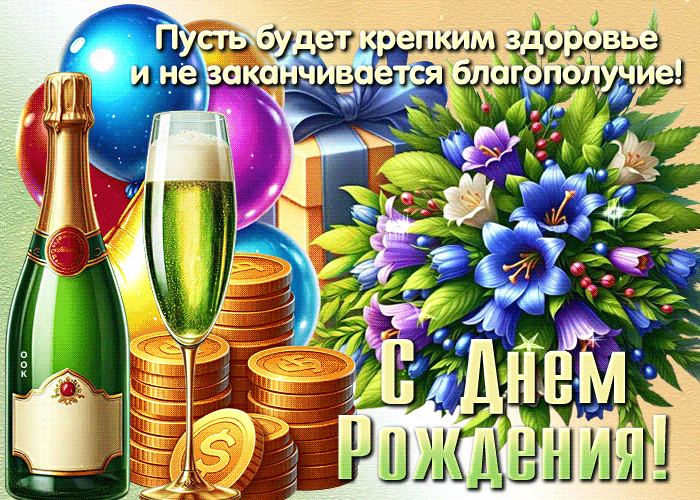 Picture благородная гиф-открытка, с днем рождения, пусть крепким будет здоровье