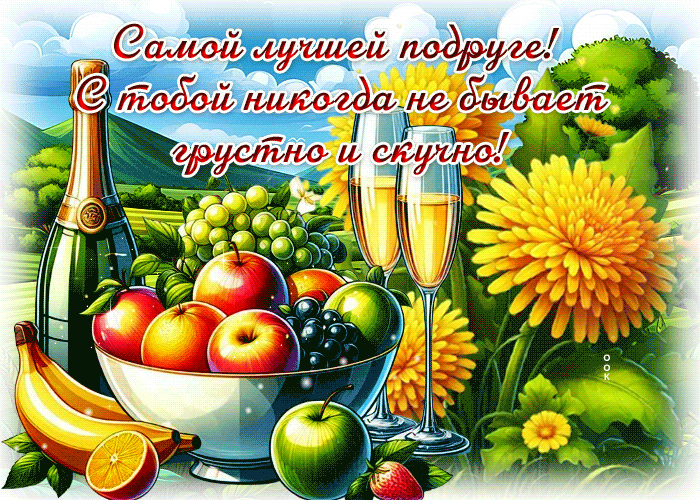 Picture блестящая гиф-открытка, самой лучшей подруге