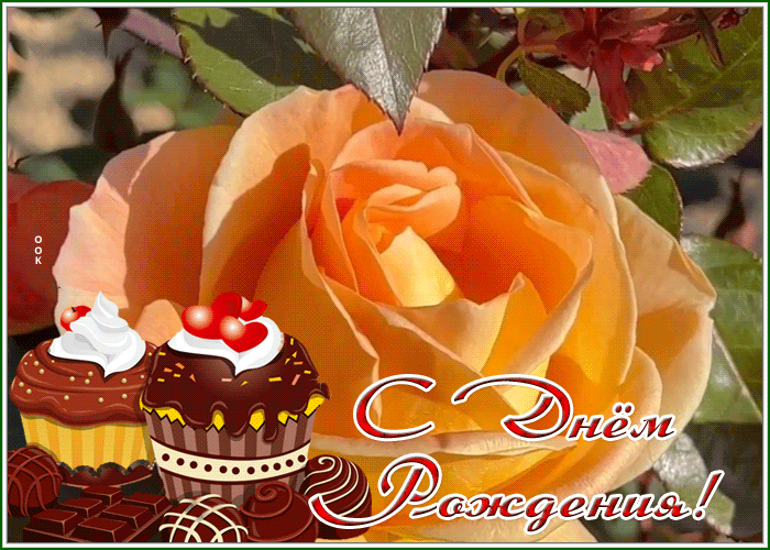 Postcard дивная открытка с днем рождения женщине с розой