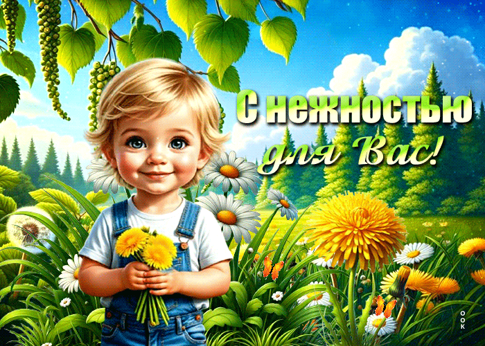 Postcard душевная гиф-открытка, с нежностью для вас