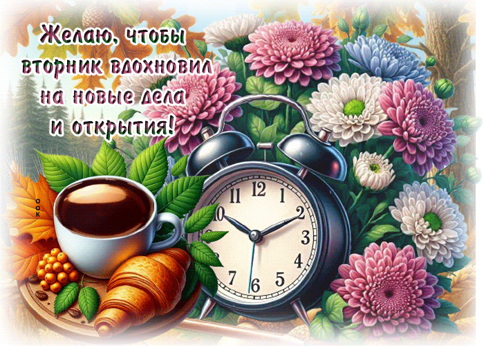 Picture душевная открытка, вторник и тепло осеннего утра