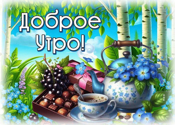 Picture греющая гиф-открытка, пусть утренний чай согреет душу