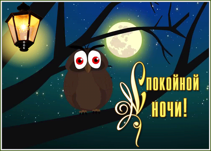 Картинка красочная открытка спокойной ночи