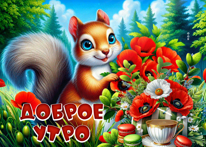 Picture легкая гиф-открытка, желает добрейшего утра
