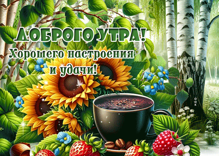 Postcard лирическая гиф-открытка, удачного утра