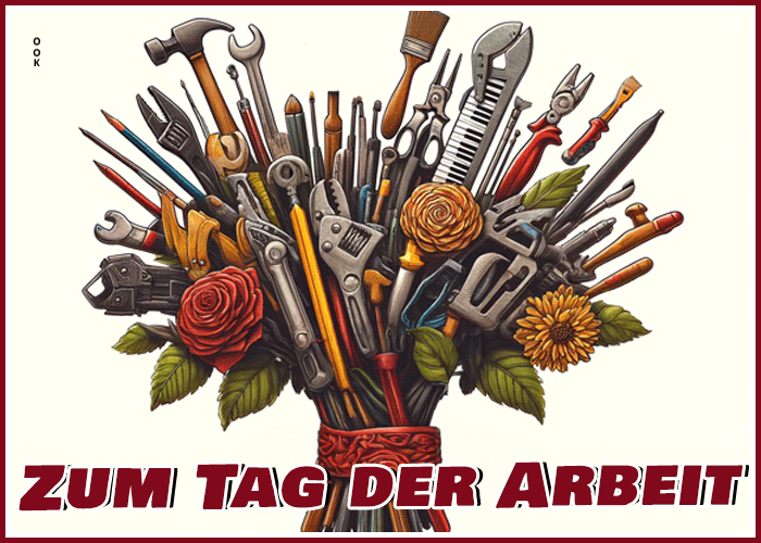 Postcard maifeiertag/der erste mai/tag der arbeit