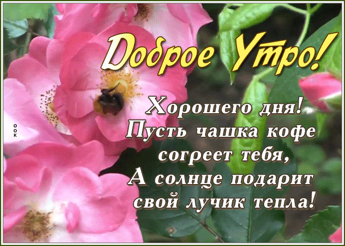 Открытка милая картинка с добрым утром и стихами