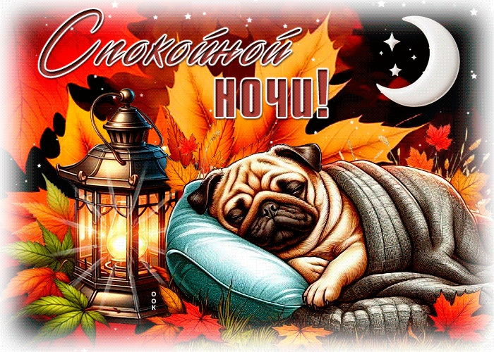 Postcard очаровательная гиф-открытка, пусть ночь будет мирной