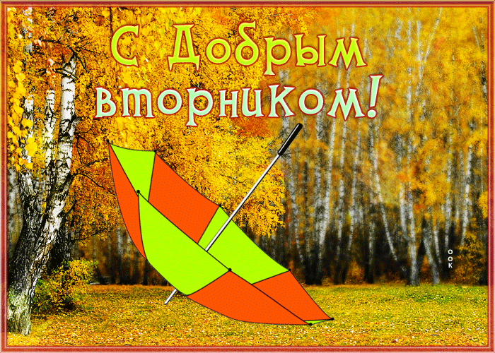 Postcard осенняя картинка с добрым вторником