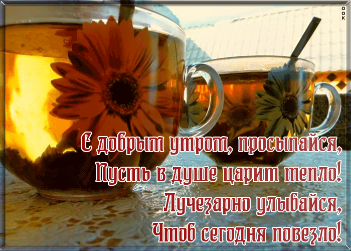 Открытка открытка доброе утро с надписью