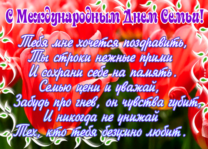 Postcard открытка международный день семьи со стихами