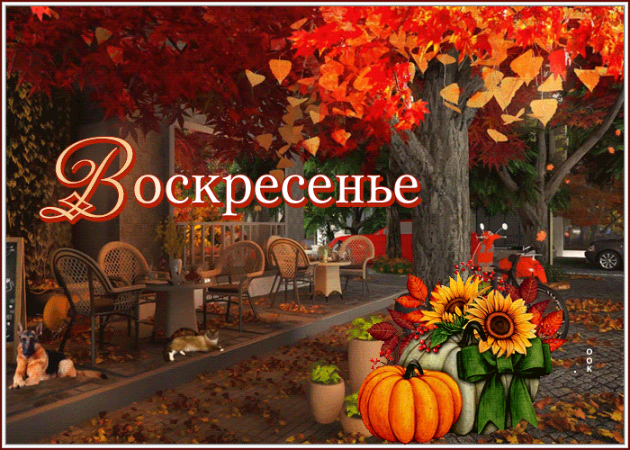 Postcard открытка воскресенье с чудесным осенним пейзажем