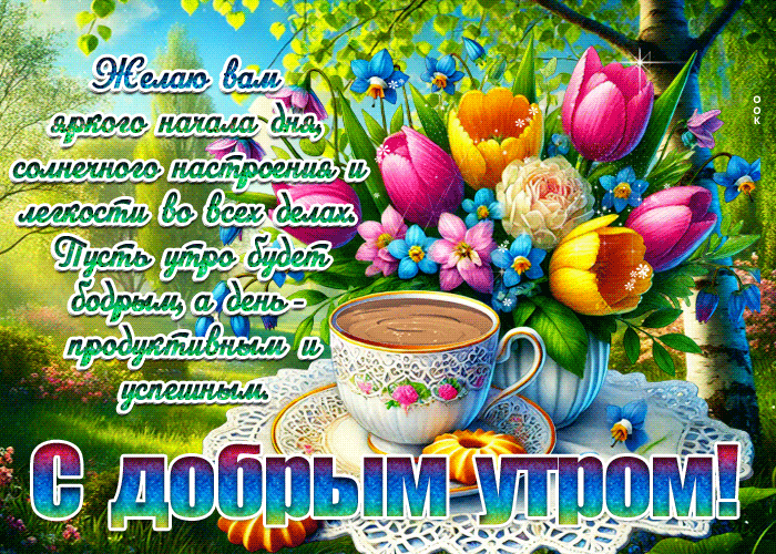 Picture песенная гиф-открытка, желает вам яркого начала дня