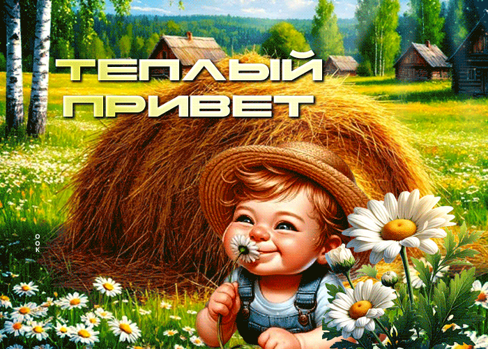 Postcard праздничная гиф-открытка, теплый привет