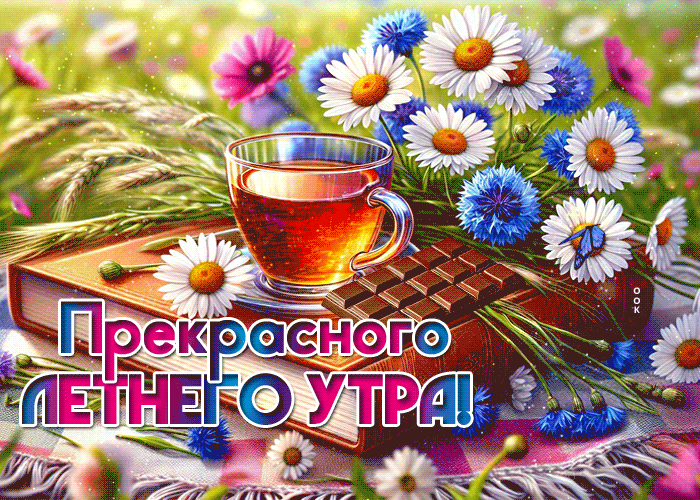 Postcard радостная гиф-открытка, прекрасного летнего утра