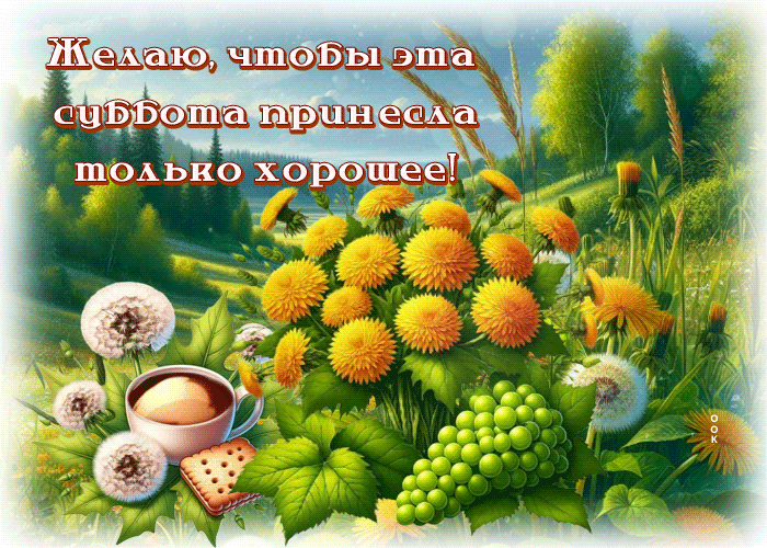 Postcard символичная гиф-открытка, пусть суббота принесет только хорошее