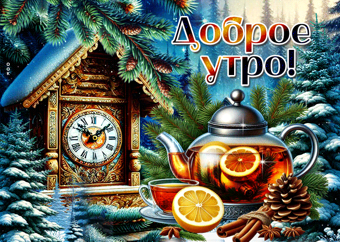 Postcard сказочно-пёстрая гиф-открытка, прекрасного утра