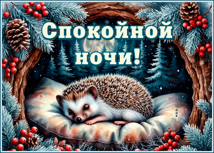 Picture снежная душевная гифка спокойной ночи