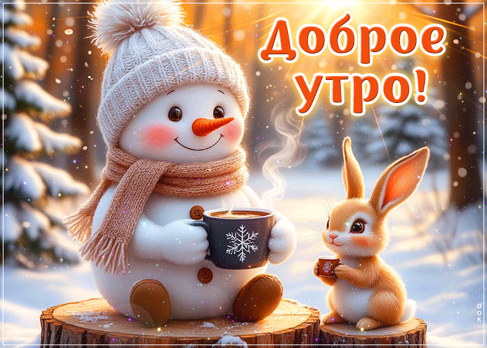 Picture снежная морозная гифка доброе утро