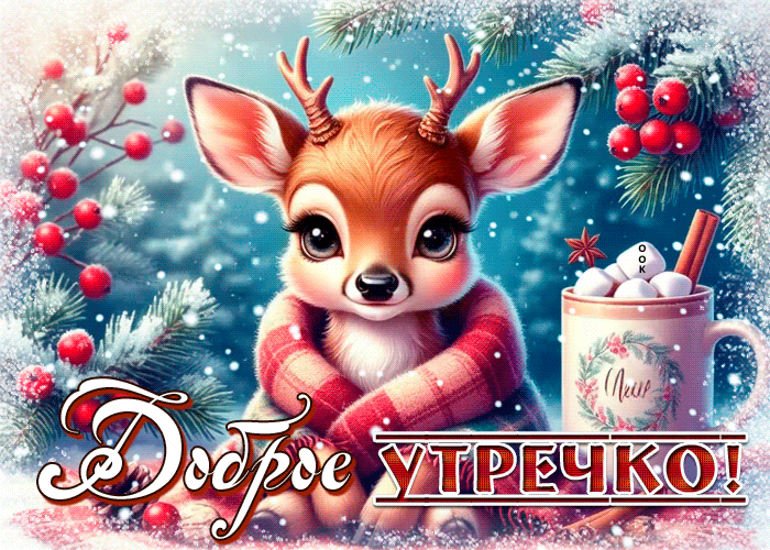 Postcard снежная сказочная гифка доброе утречко