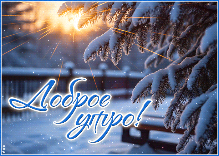 Postcard снежная трепетная гифка доброе утро