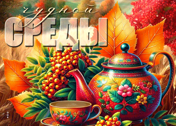 Picture светлая открытка, осенняя среда с улыбкой