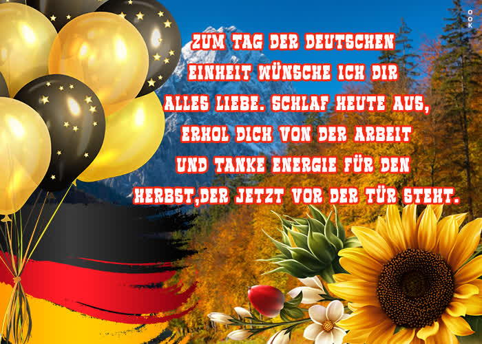 Postcard tag der deutschen einheit