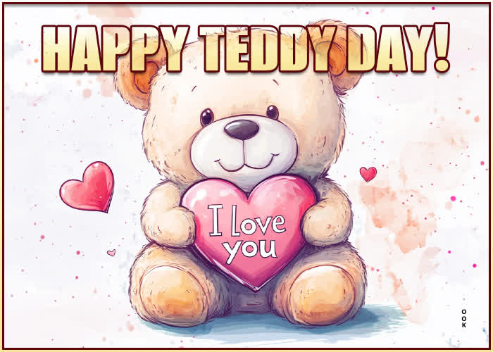 Postcard teddy day