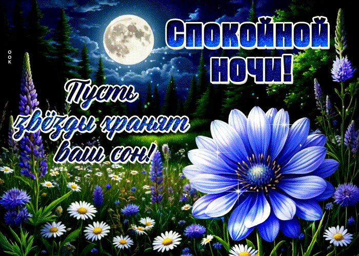 Postcard трепетная гиф-открытка, пусть звезды хранят ваш сон