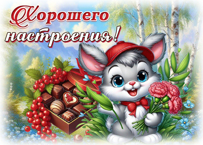 Picture великолепная гиф-открытка, желает самого хорошего настроения