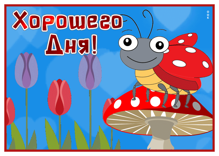 Picture веселая картинка хорошего дня с божьей коровкой