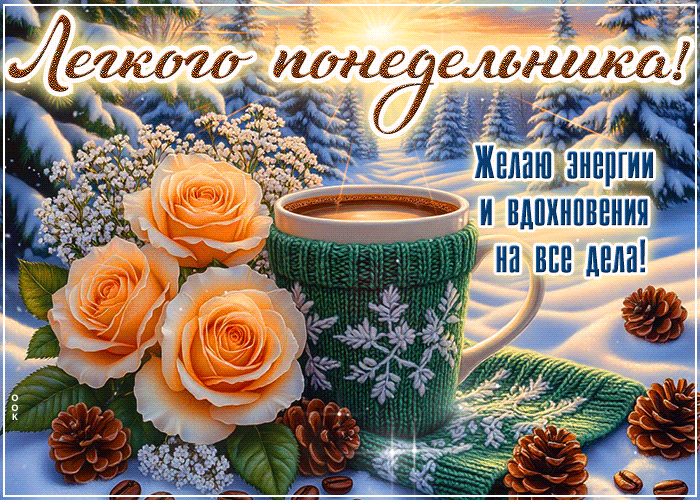 Postcard волшебная открытка, продуктивного понедельника