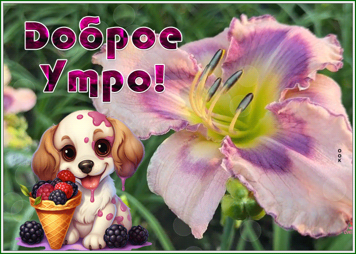 Picture восхитительная открытка доброе утро с щенком