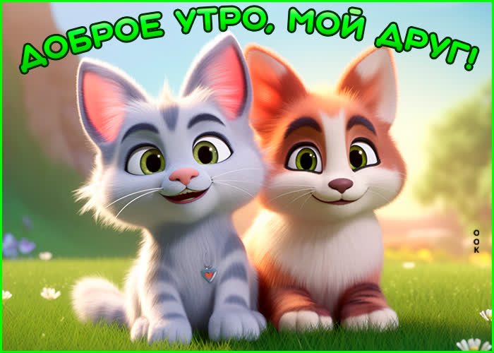 Picture впечатляющая открытка с котятами доброе утро, мой друг!