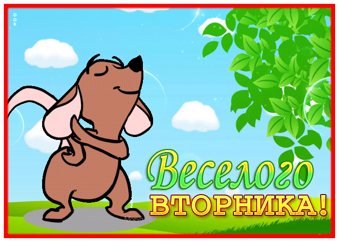 Postcard яркая открытка с пожеланием веселого вторника