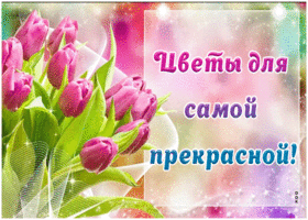 Открытка анимация с цветами для самой прекрасной